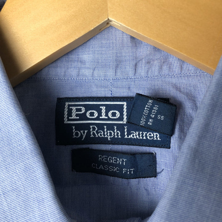 Ralph Lauren POLO by Ralph Lauren REGENT CLASSIC FIT long sleeve cotton shirt, men's size L cotton blue type Vintage Second Hand