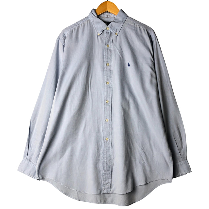 Ralph Lauren YARMOUTH long sleeve button down shirt, men's size L cotton Blue type light blue Vintage Second Hand