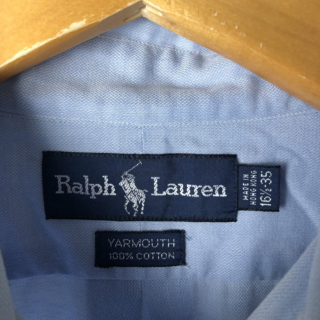 Ralph Lauren YARMOUTH long sleeve button down shirt, men's size L cotton Blue type light blue Vintage Second Hand