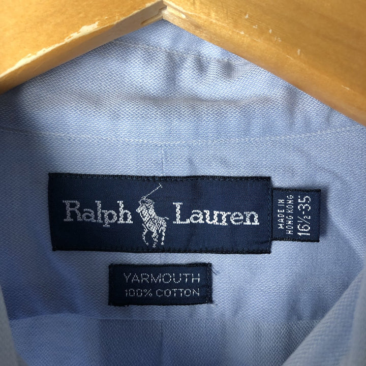 Ralph Lauren YARMOUTH long sleeve button down shirt, men's size L cotton Blue type light blue Vintage Second Hand