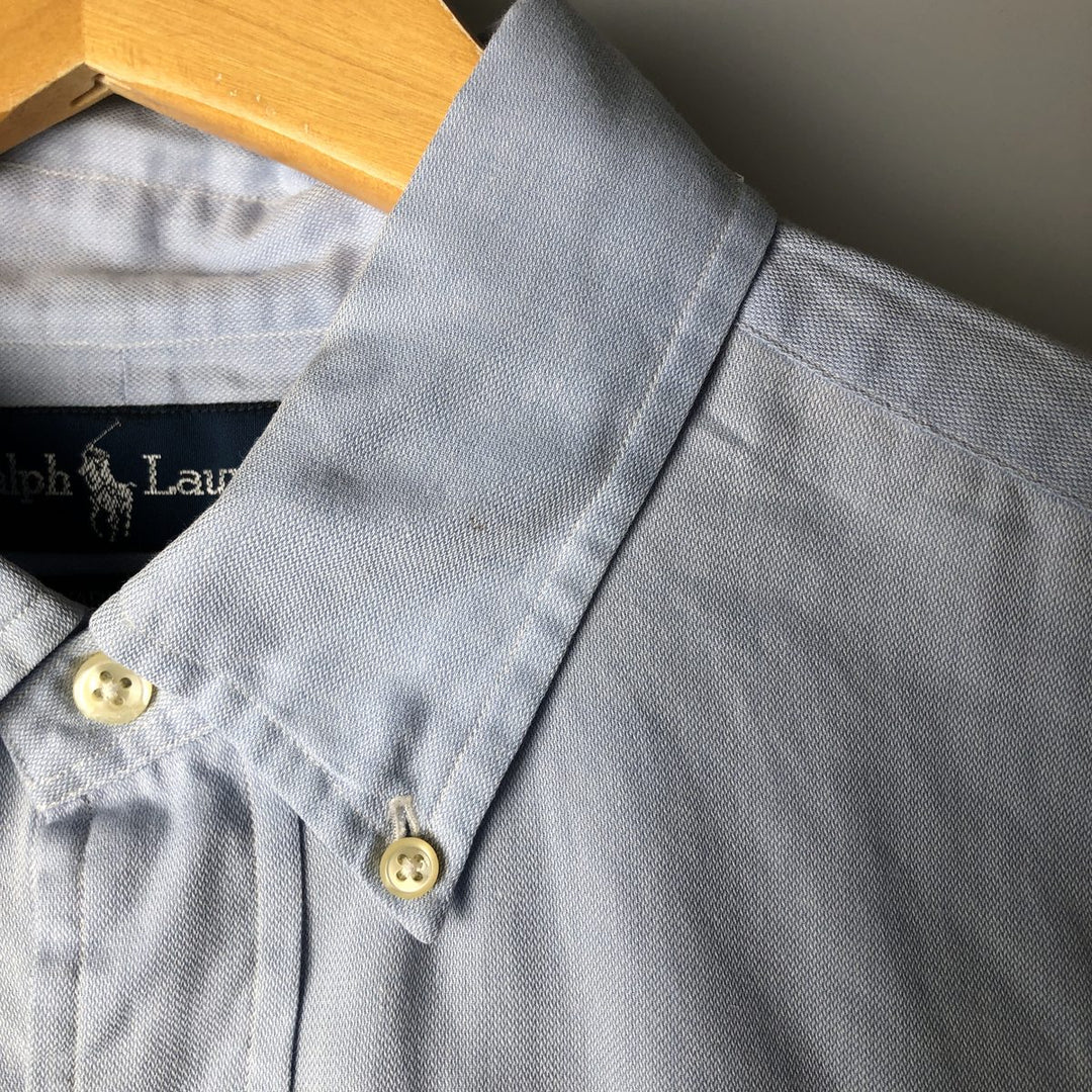 Ralph Lauren YARMOUTH long sleeve button down shirt, men's size L cotton Blue type light blue Vintage Second Hand
