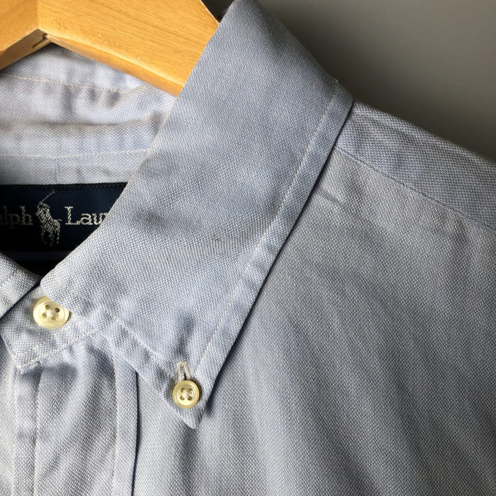 Ralph Lauren YARMOUTH long sleeve button down shirt, men's size L cotton Blue type light blue Vintage Second Hand
