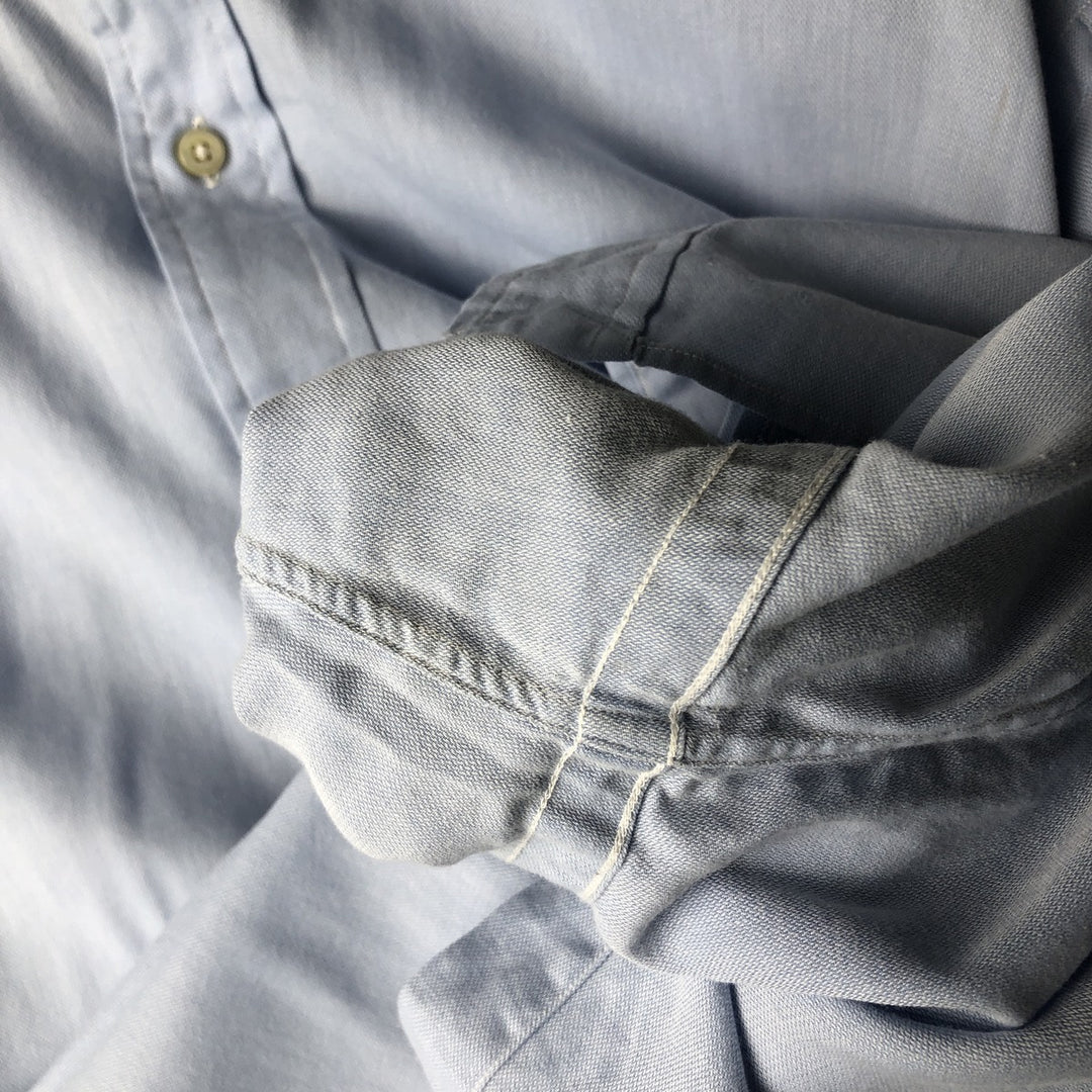Ralph Lauren YARMOUTH long sleeve button down shirt, men's size L cotton Blue type light blue Vintage Second Hand