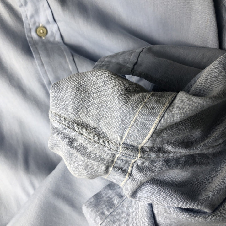 Ralph Lauren YARMOUTH long sleeve button down shirt, men's size L cotton Blue type light blue Vintage Second Hand