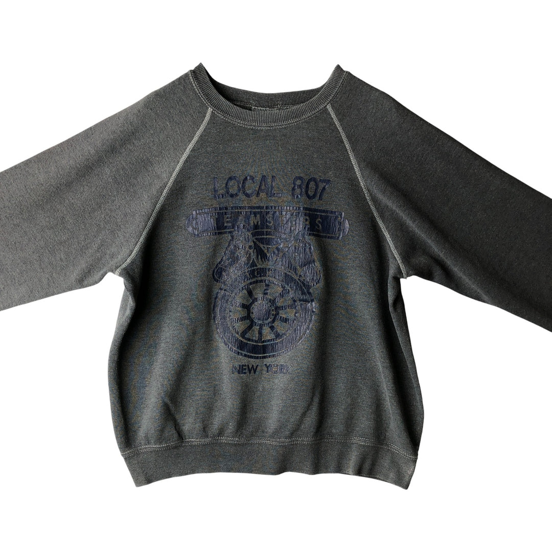 Vintage 1980'S BW horse print sweatshirt, size L, men's unclear gray type Vintage Second Hand