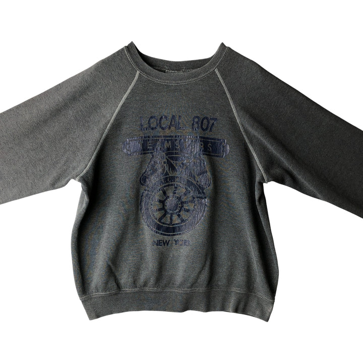Vintage 1980'S BW horse print sweatshirt, size L, men's unclear gray type Vintage Second Hand