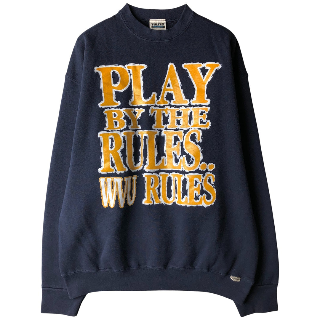 Vintage Tultex message print sweatshirt, made in the USA, men's size XL. cotton navy blue type Vintage Second Hand