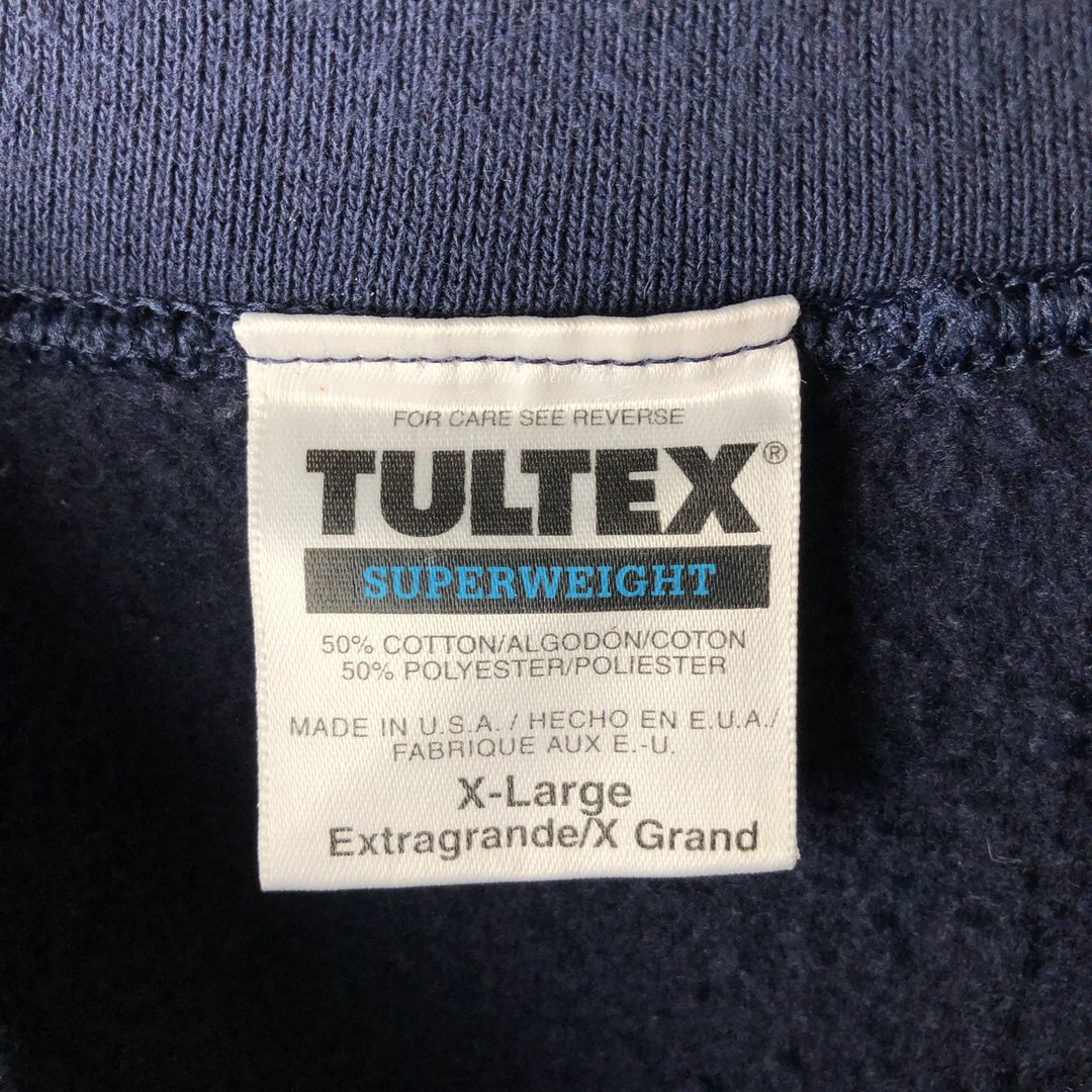 Vintage Tultex message print sweatshirt, made in the USA, men's size XL. cotton navy blue type Vintage Second Hand