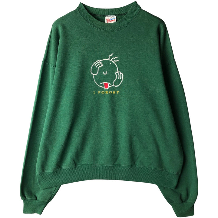 2000'S Hanes sweatshirt, men's size XL cotton Green type dark green Vintage Second Hand