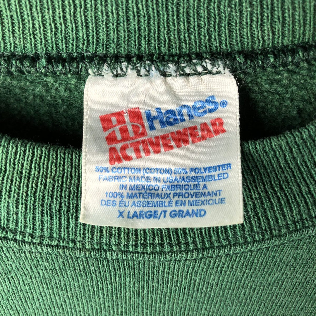 2000'S Hanes sweatshirt, men's size XL cotton Green type dark green Vintage Second Hand