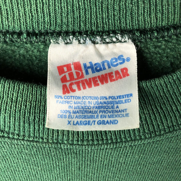 2000'S Hanes sweatshirt, men's size XL cotton Green type dark green Vintage Second Hand