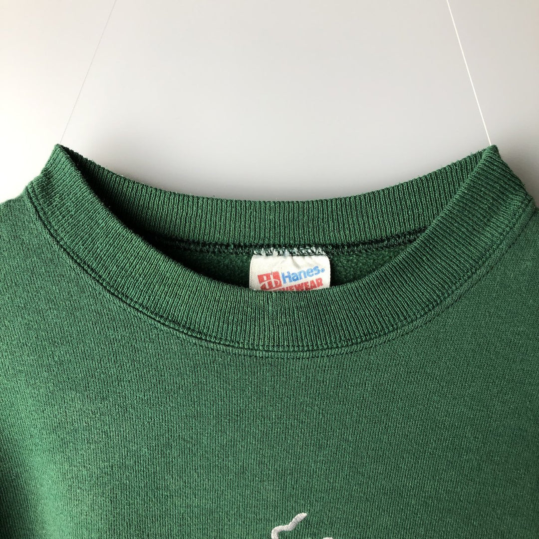 2000'S Hanes sweatshirt, men's size XL cotton Green type dark green Vintage Second Hand