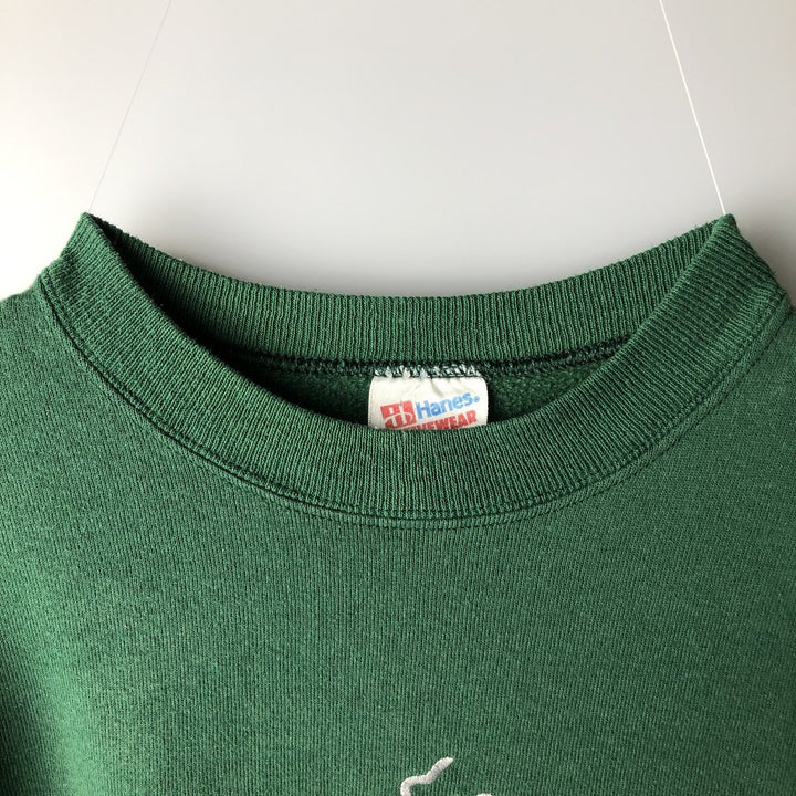 2000'S Hanes sweatshirt, men's size XL cotton Green type dark green Vintage Second Hand