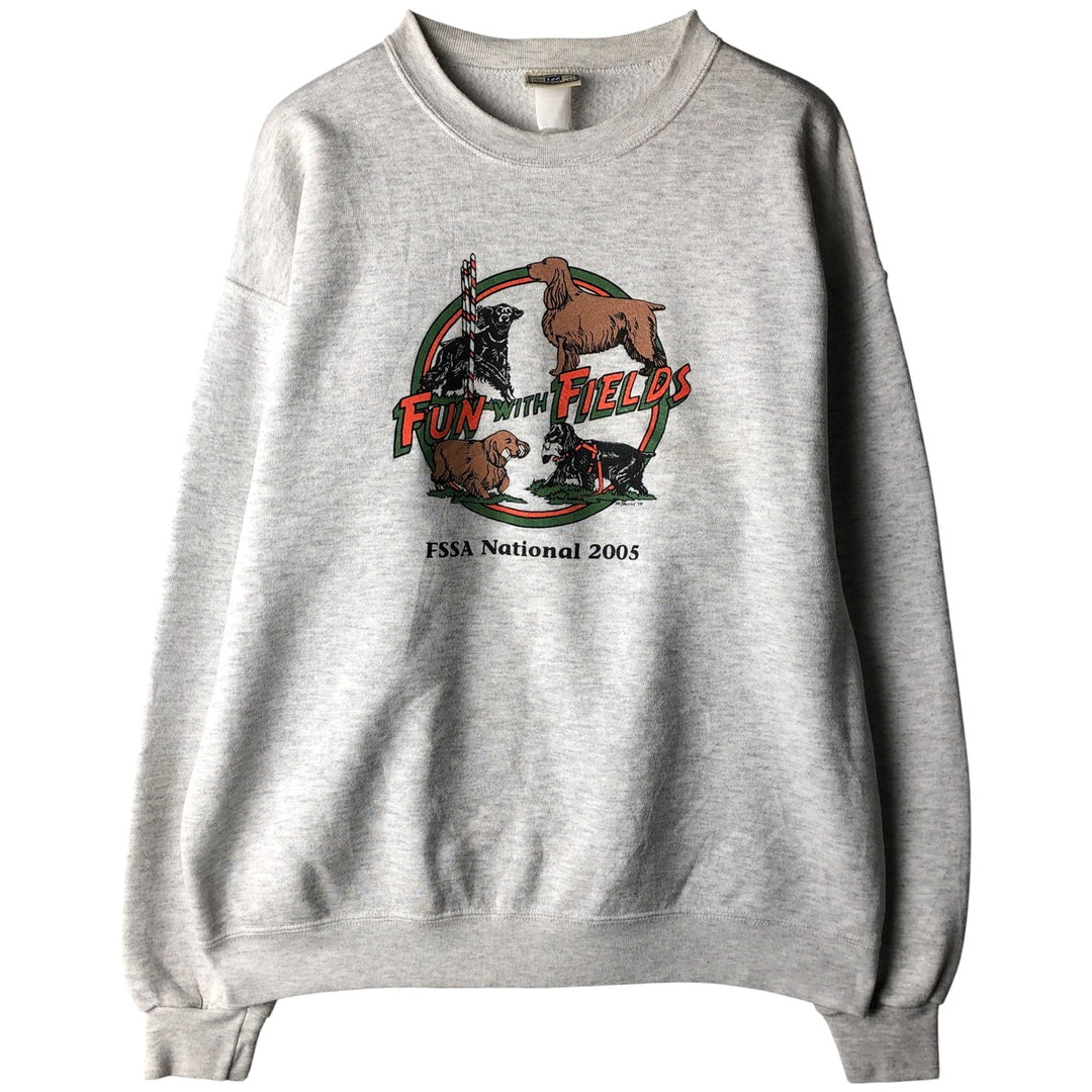 2000'S Lee Dog Print Sweatshirt, Men's Size L cotton gray type Vintage Second Hand