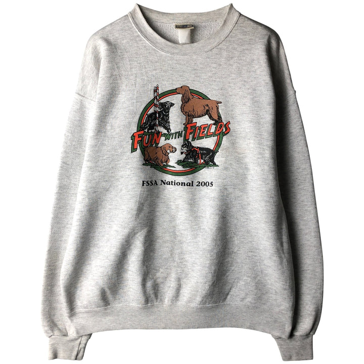 2000'S Lee Dog Print Sweatshirt, Men's Size L cotton gray type Vintage Second Hand