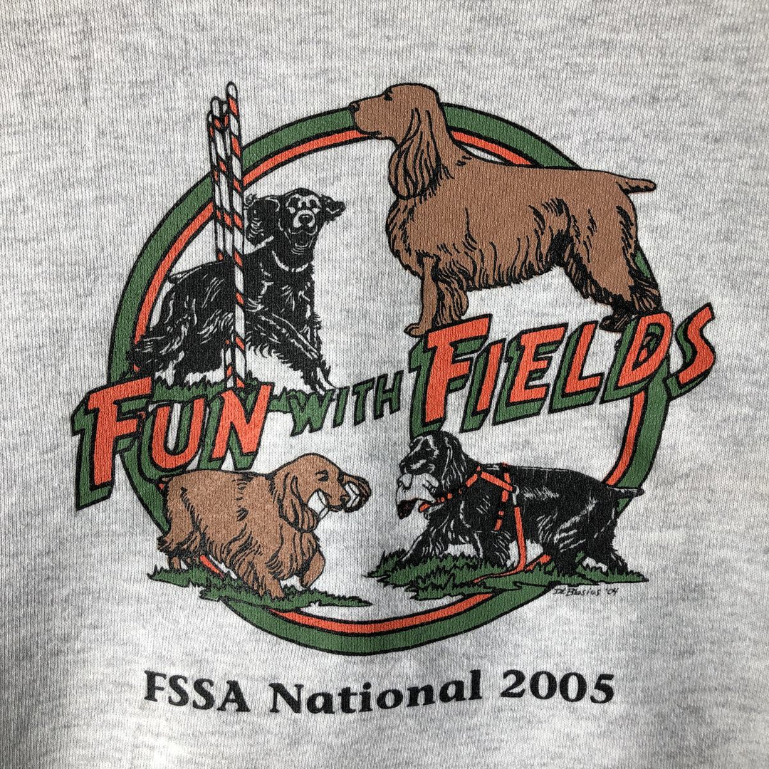 2000'S Lee Dog Print Sweatshirt, Men's Size L cotton gray type Vintage Second Hand