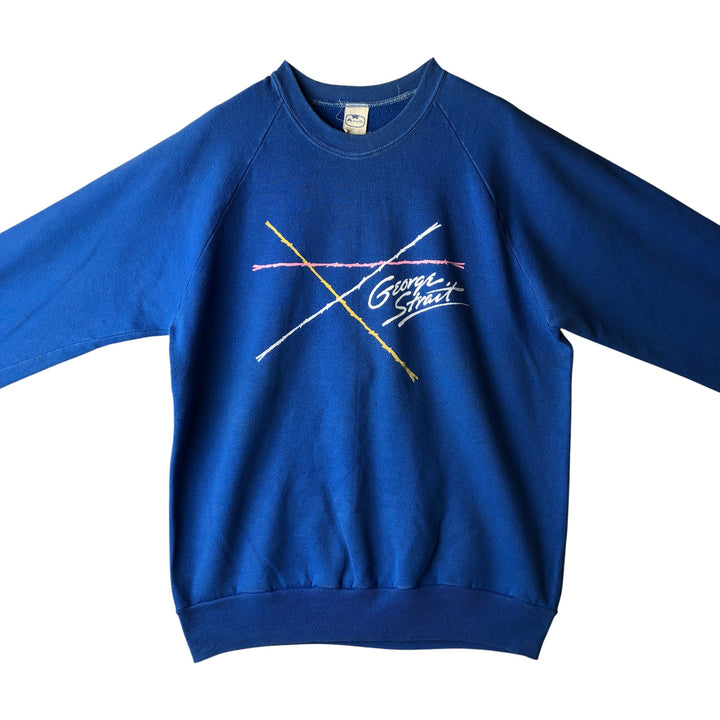 Vintage 1980'S Anvil printed sweatshirt, made in the USA, men's size XL cotton blue type Vintage Second Hand