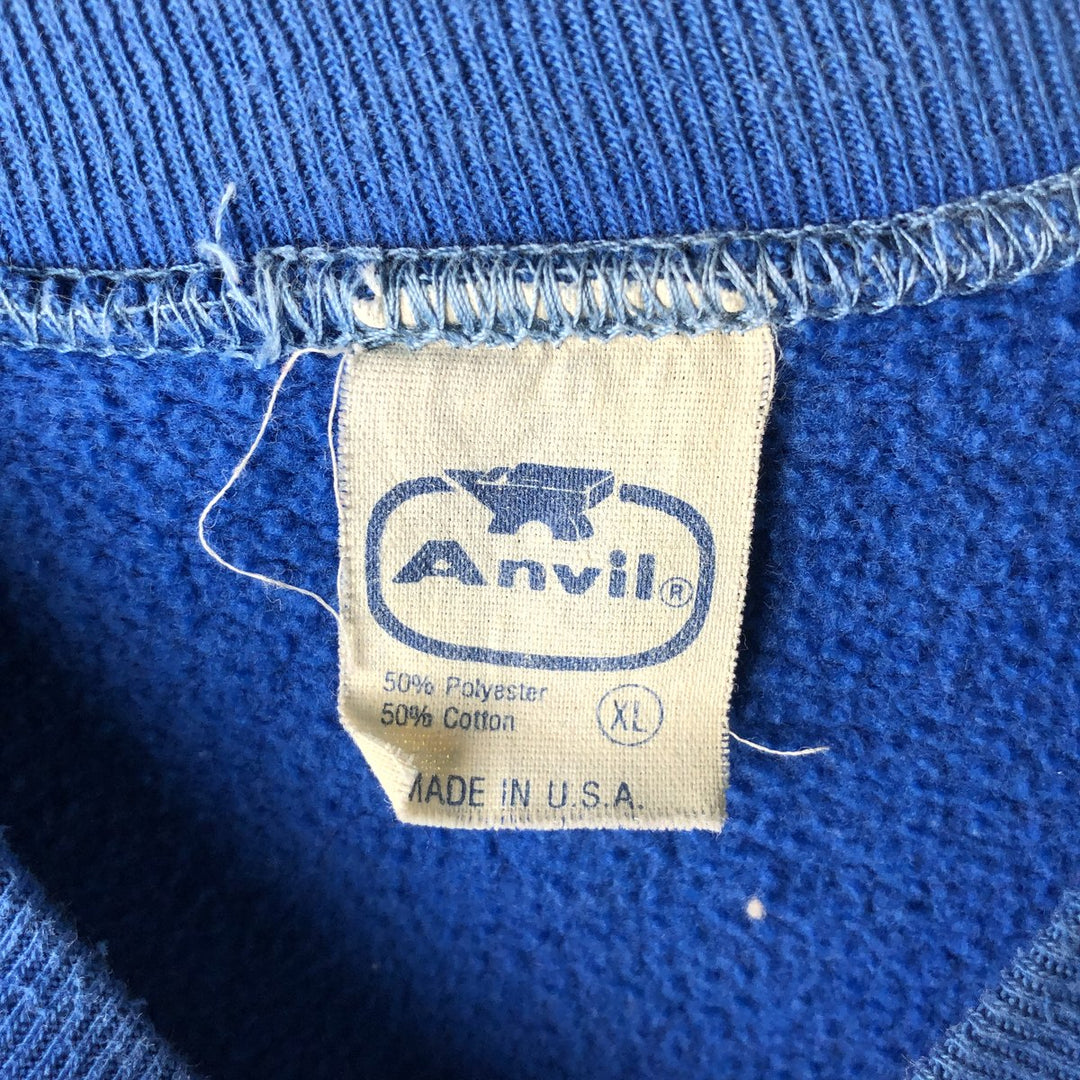 Vintage 1980'S Anvil printed sweatshirt, made in the USA, men's size XL cotton blue type Vintage Second Hand