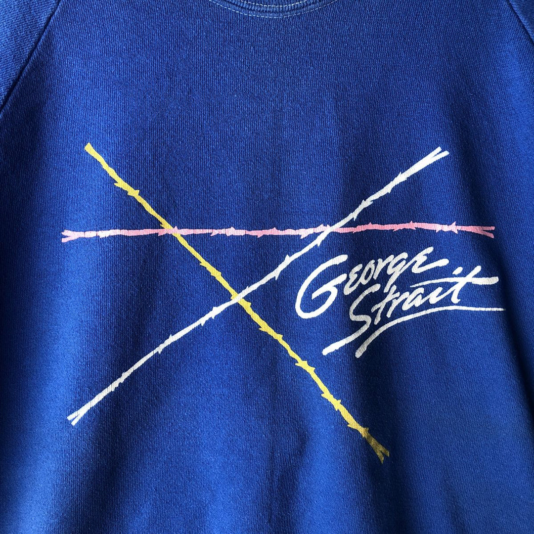Vintage 1980'S Anvil printed sweatshirt, made in the USA, men's size XL cotton blue type Vintage Second Hand