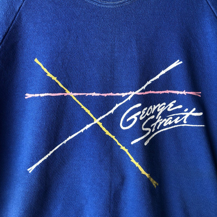 Vintage 1980'S Anvil printed sweatshirt, made in the USA, men's size XL cotton blue type Vintage Second Hand