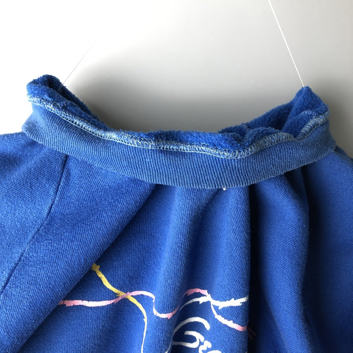 Vintage 1980'S Anvil printed sweatshirt, made in the USA, men's size XL cotton blue type Vintage Second Hand