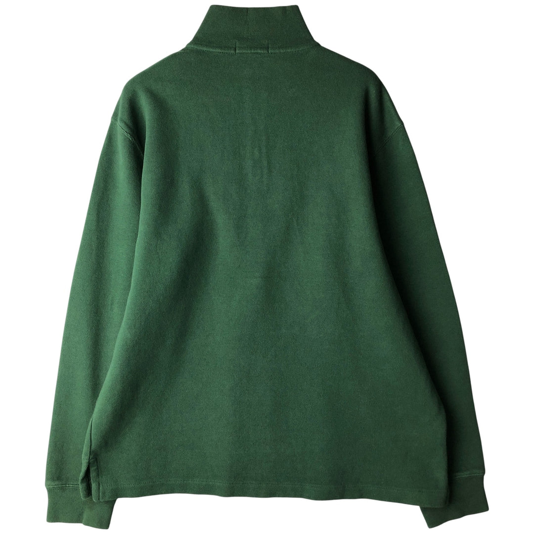 Ralph Lauren POLO RALPH LAUREN Half-zip sweatshirt, sweatshirt, men's size L cotton Green type dark green Vintage Second Hand