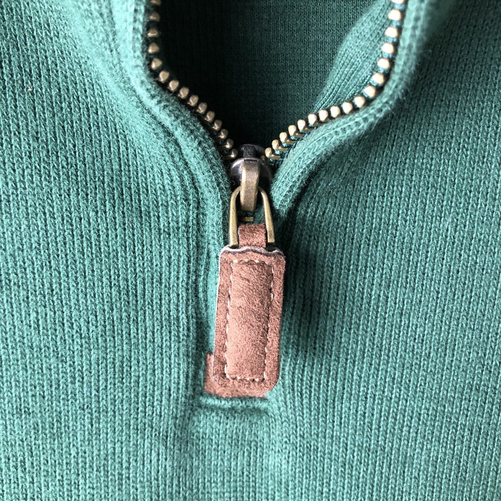 Ralph Lauren POLO RALPH LAUREN Half-zip sweatshirt, sweatshirt, men's size L cotton Green type dark green Vintage Second Hand