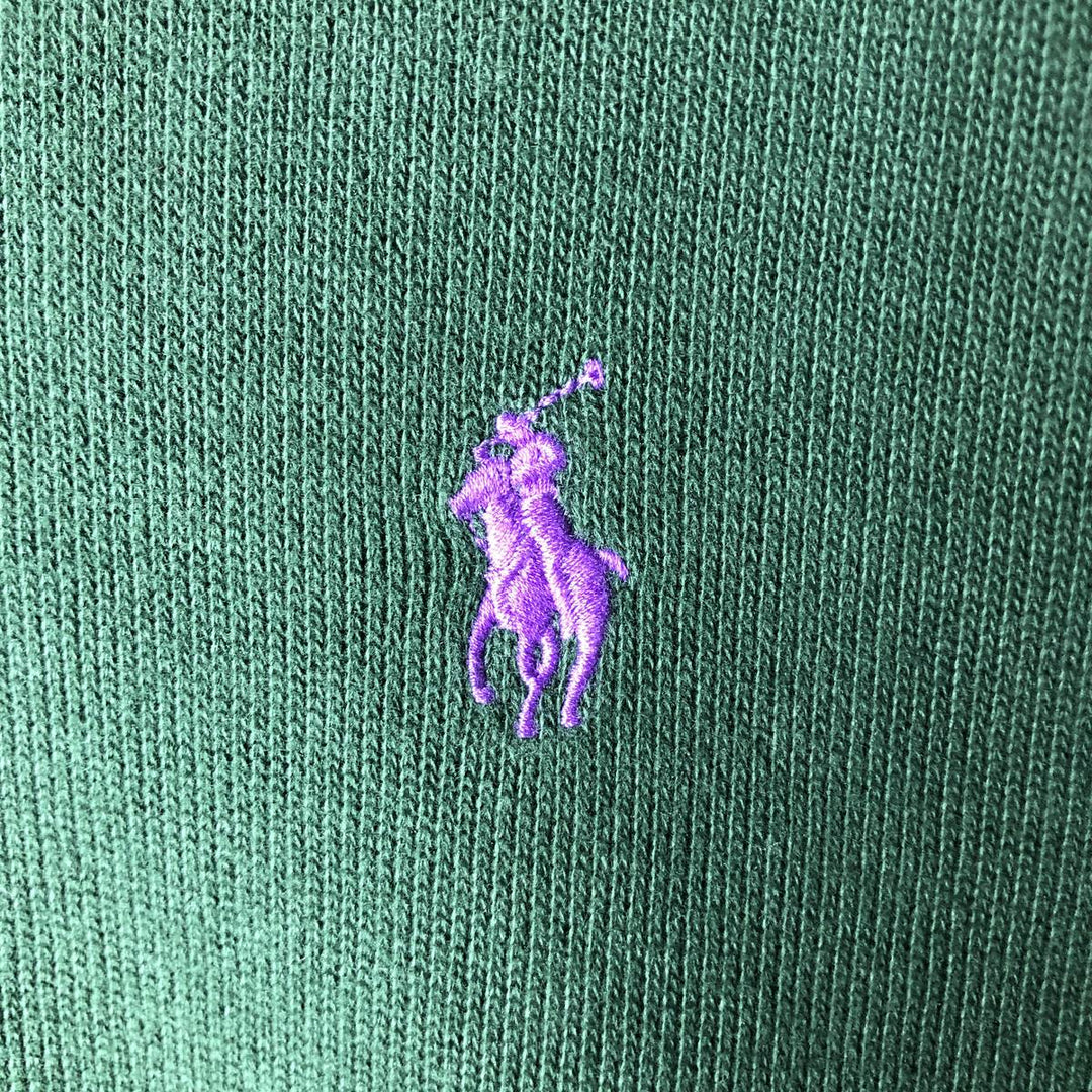 Ralph Lauren POLO RALPH LAUREN Half-zip sweatshirt, sweatshirt, men's size L cotton Green type dark green Vintage Second Hand