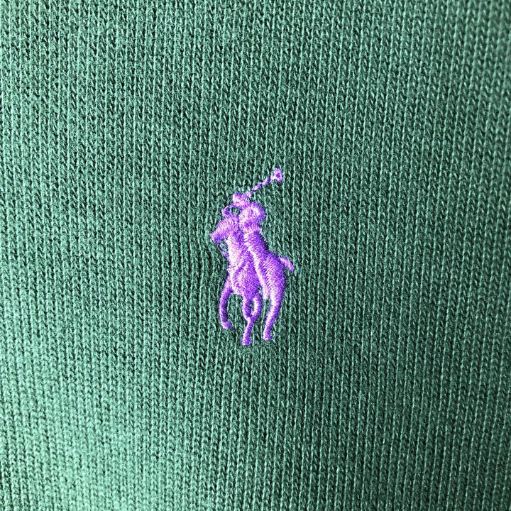 Ralph Lauren POLO RALPH LAUREN Half-zip sweatshirt, sweatshirt, men's size L cotton Green type dark green Vintage Second Hand