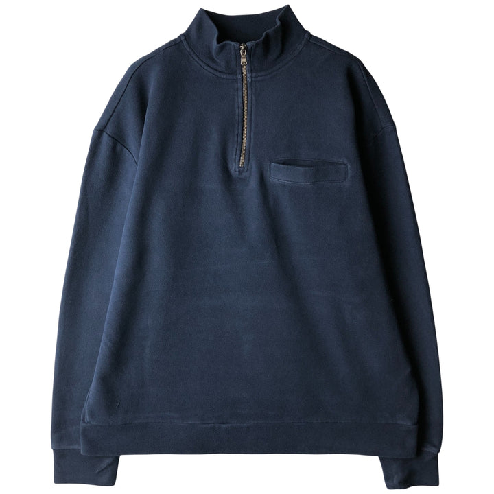 Banana Republic Half-Zip Sweatshirt, Men's XL cotton Navy blue Vintage Second Hand