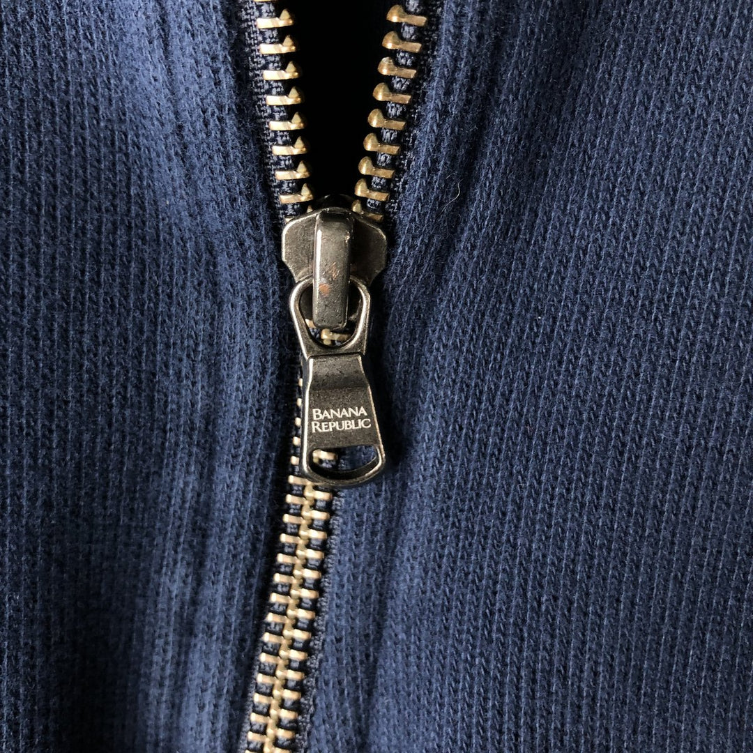 Banana Republic Half-Zip Sweatshirt, Men's XL cotton Navy blue Vintage Second Hand