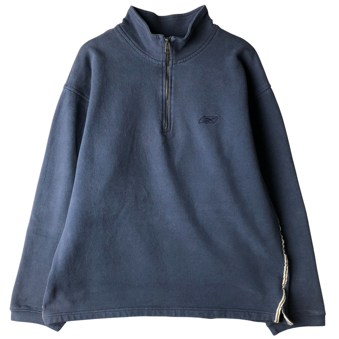 Vintage 90'S Reebok Half-Zip Sweatshirt, Men's Size L cotton Blue type light blue Vintage Second Hand