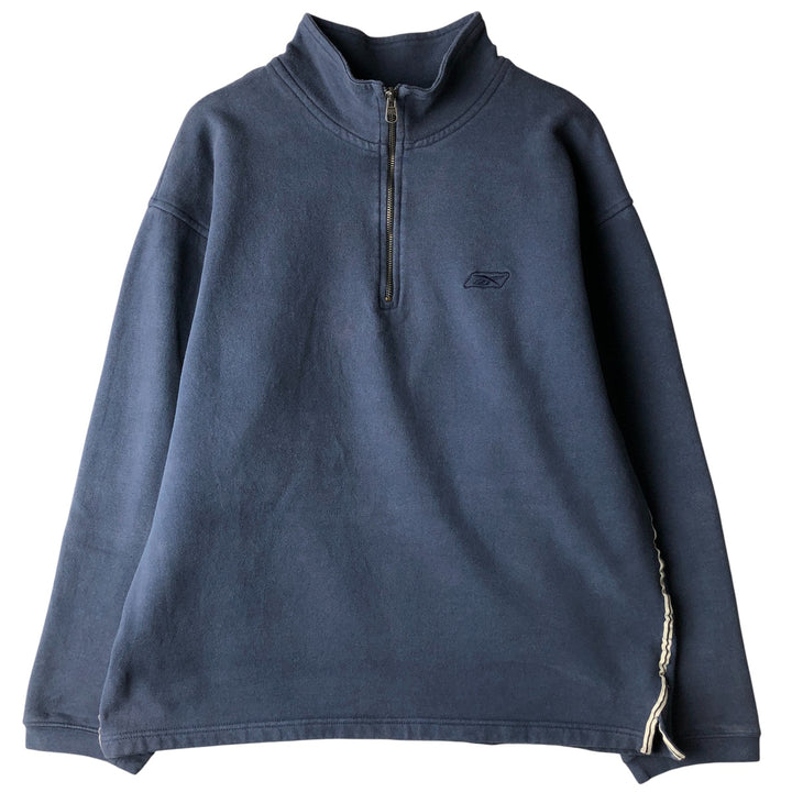 Vintage 90'S Reebok Half-Zip Sweatshirt, Men's Size L cotton Blue type light blue Vintage Second Hand