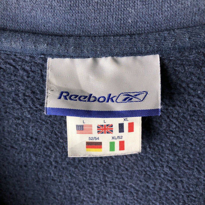 Vintage 90'S Reebok Half-Zip Sweatshirt, Men's Size L cotton Blue type light blue Vintage Second Hand