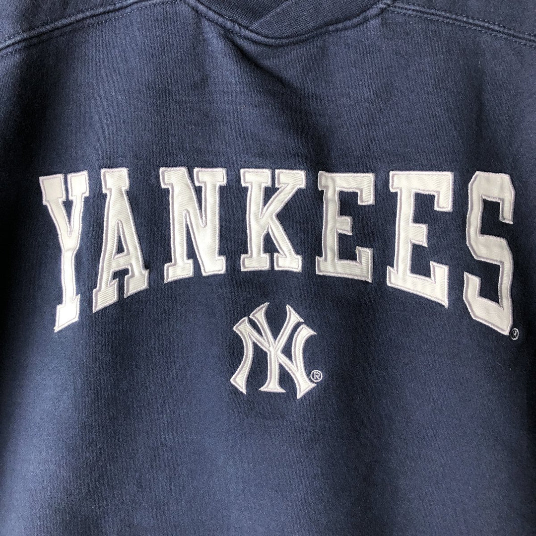 Adidas MLB New York Yankees V-neck logo sweatshirt, men's size L cotton navy blue type Vintage Second Hand
