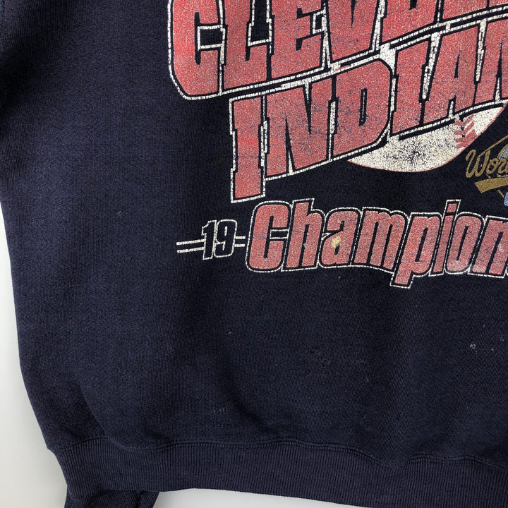 Vintage MLB Cleveland Indians print sweatshirt, size XL, men's unclear navy blue type Vintage Second Hand