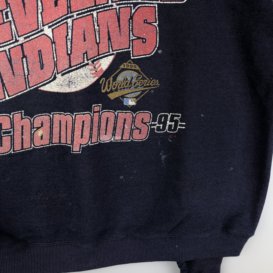 Vintage MLB Cleveland Indians print sweatshirt, size XL, men's unclear navy blue type Vintage Second Hand