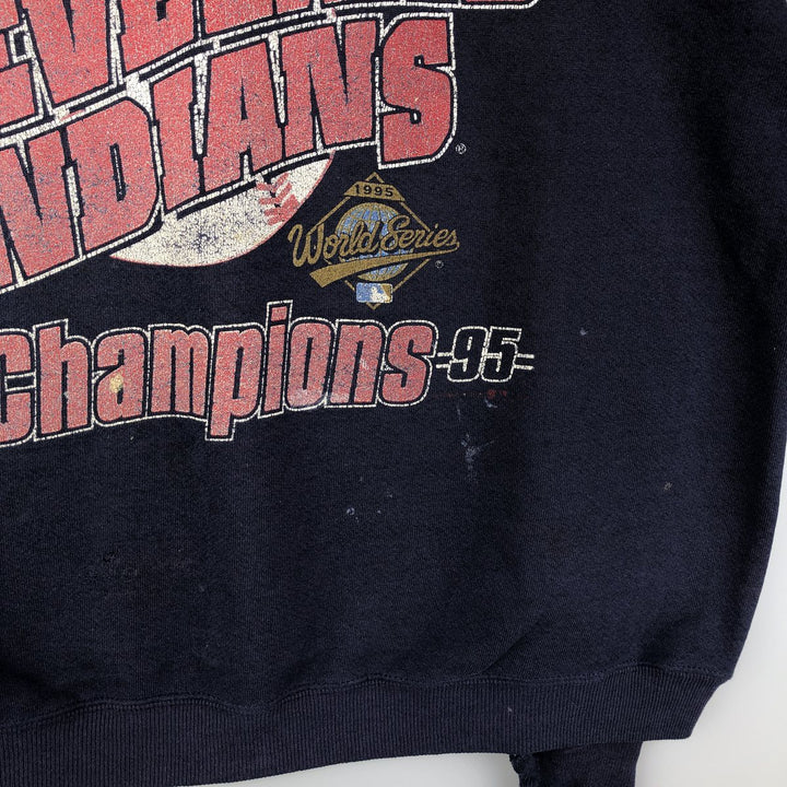 Vintage MLB Cleveland Indians print sweatshirt, size XL, men's unclear navy blue type Vintage Second Hand