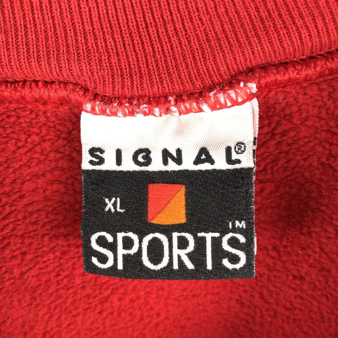 Vintage 1990'S SIGNAL SPORTS NBA Chicago Bulls Print Sweatshirt, Made in USA, Men's Size XL cotton red type Vintage Second Hand