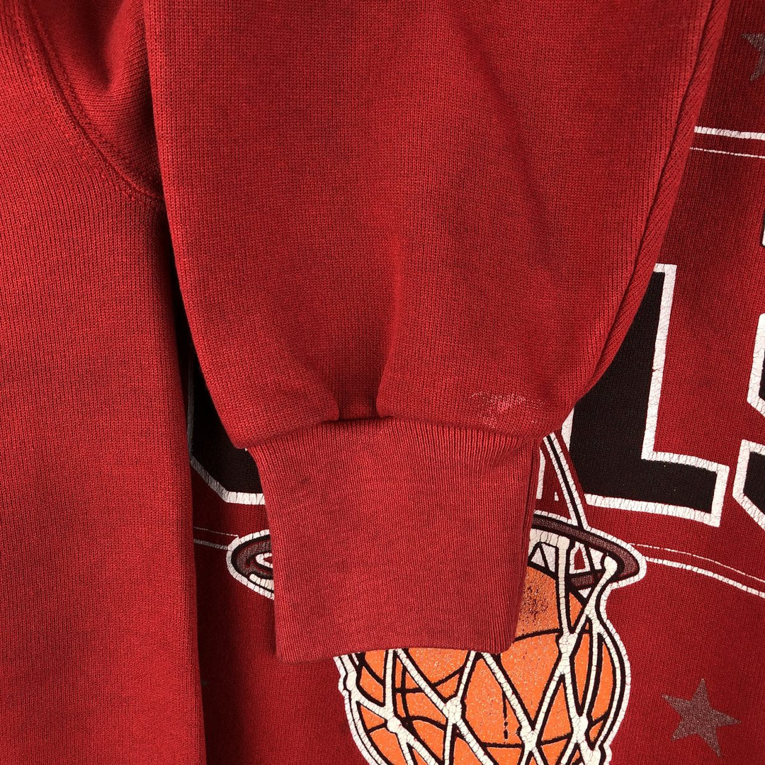 Vintage 1990'S SIGNAL SPORTS NBA Chicago Bulls Print Sweatshirt, Made in USA, Men's Size XL cotton red type Vintage Second Hand