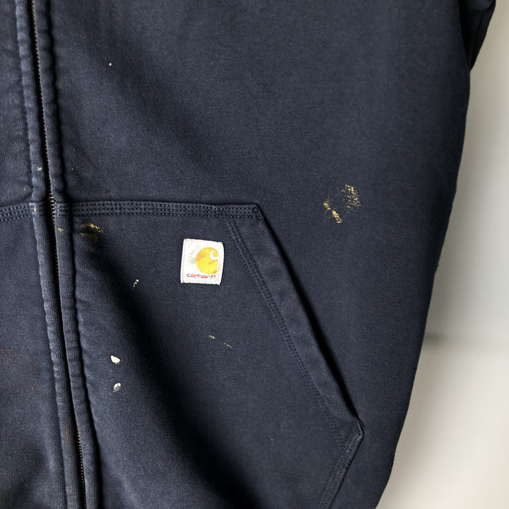 Carhartt Loose Fit Full-Zip Sweatshirt, Men's Size M cotton navy blue type Vintage Second Hand
