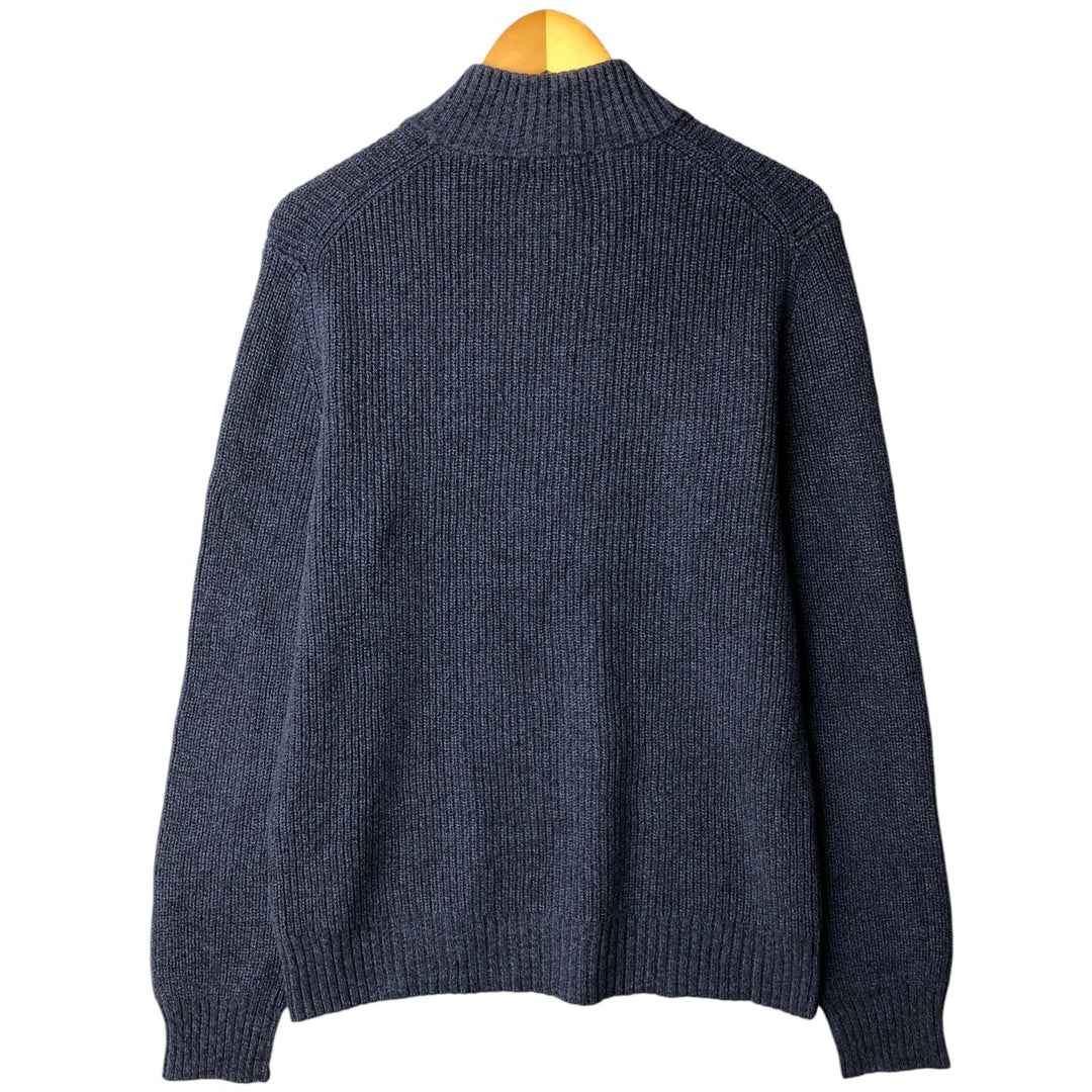 Vintage 90s-00'S Calvin Klein ribbed cotton knit half-zip sweater, men's size M cotton navy blue type Vintage Second Hand