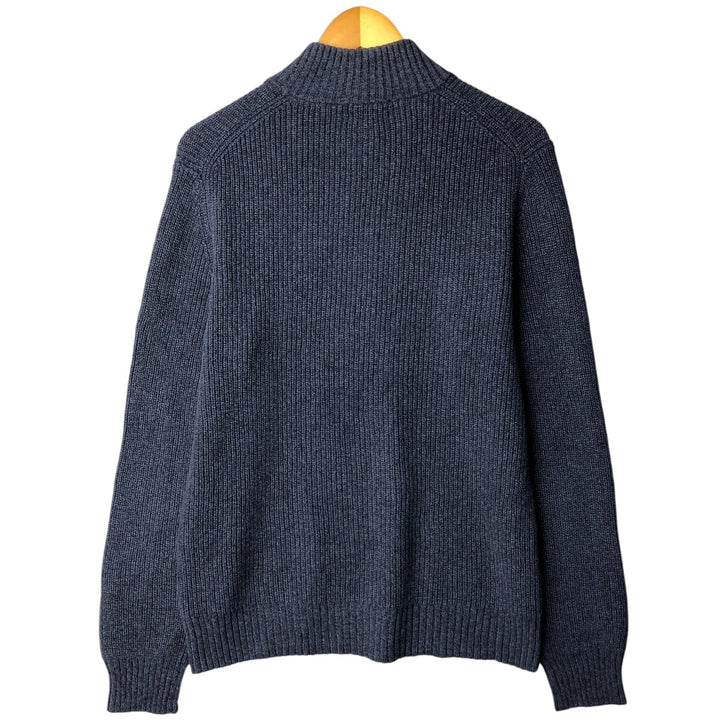 Vintage 90s-00'S Calvin Klein ribbed cotton knit half-zip sweater, men's size M cotton navy blue type Vintage Second Hand