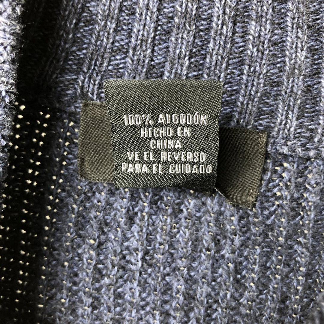 Vintage 90s-00'S Calvin Klein ribbed cotton knit half-zip sweater, men's size M cotton navy blue type Vintage Second Hand