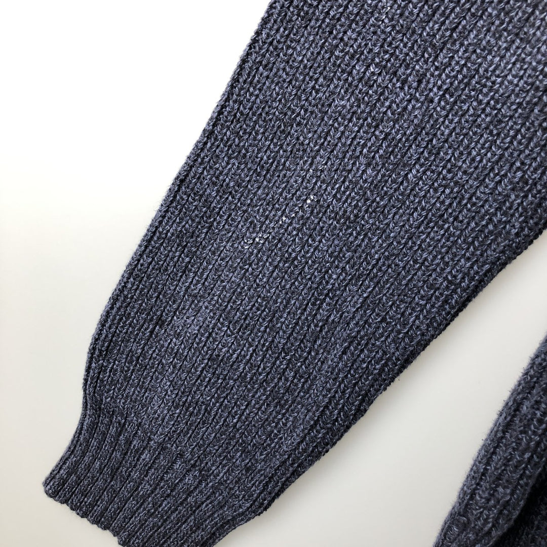 Vintage 90s-00'S Calvin Klein ribbed cotton knit half-zip sweater, men's size M cotton navy blue type Vintage Second Hand
