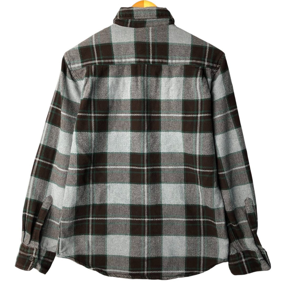 St. John's Bay Classic Fit Long Sleeve Flannel Check Shirt, Men's Size Small cotton gray type Vintage Second Hand