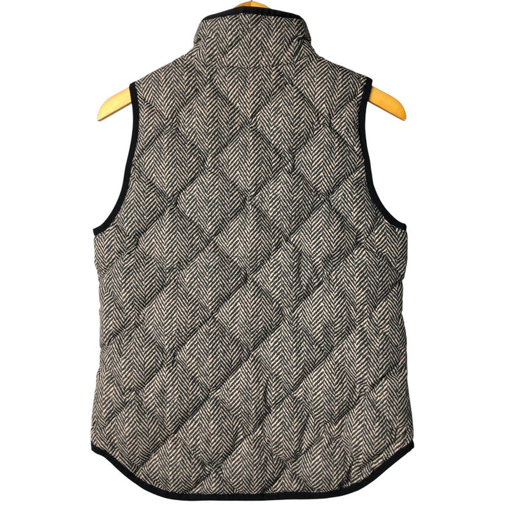 J.Crew all-over print down vest, women's size XS polyester ivory Vintage Second Hand