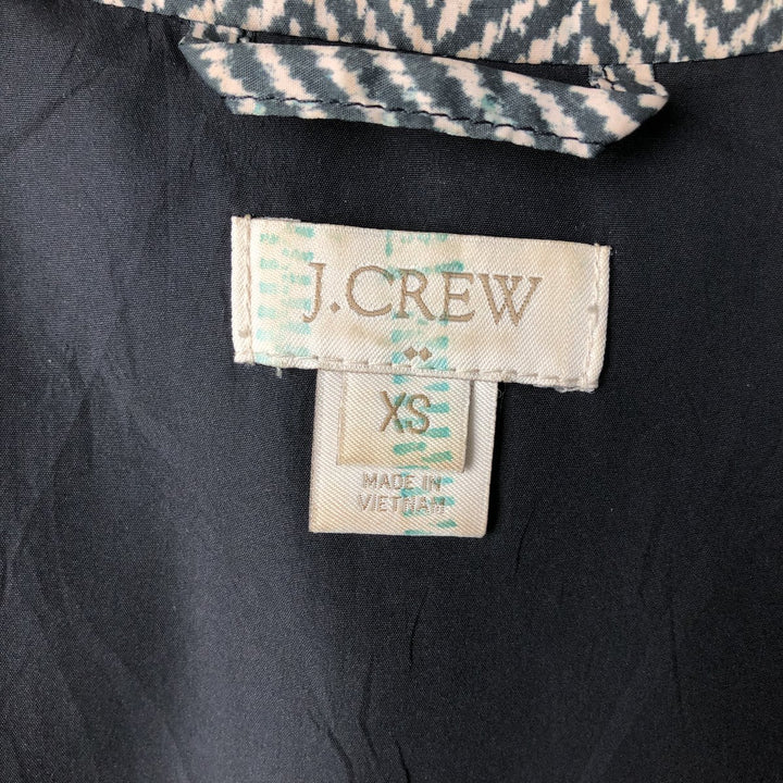 J.Crew all-over print down vest, women's size XS polyester ivory Vintage Second Hand