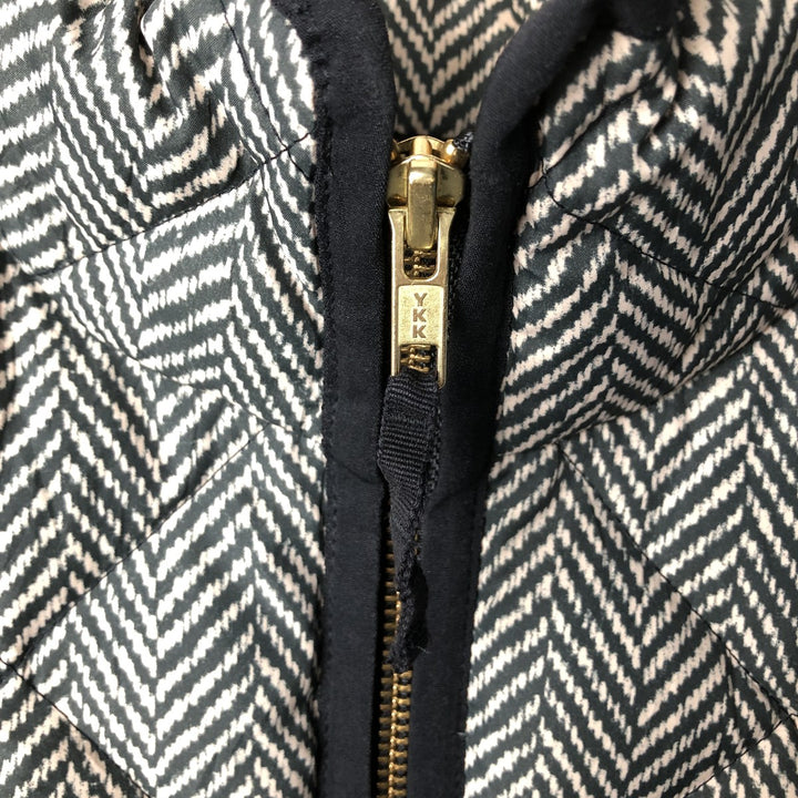 J.Crew all-over print down vest, women's size XS polyester ivory Vintage Second Hand