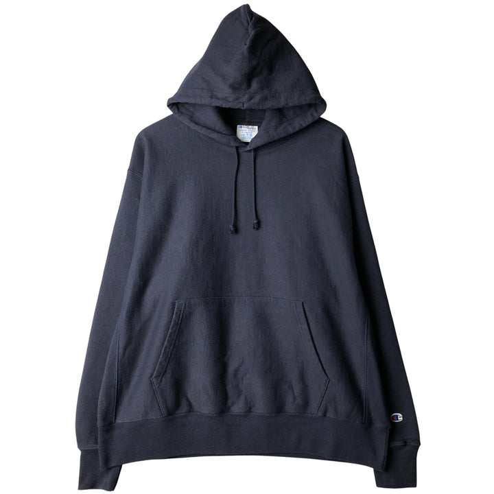 Champion Reverse Weave Reverse Weave Blank Sweatshirt Hoodie, Men's Size XL cotton navy blue type Vintage Second Hand
